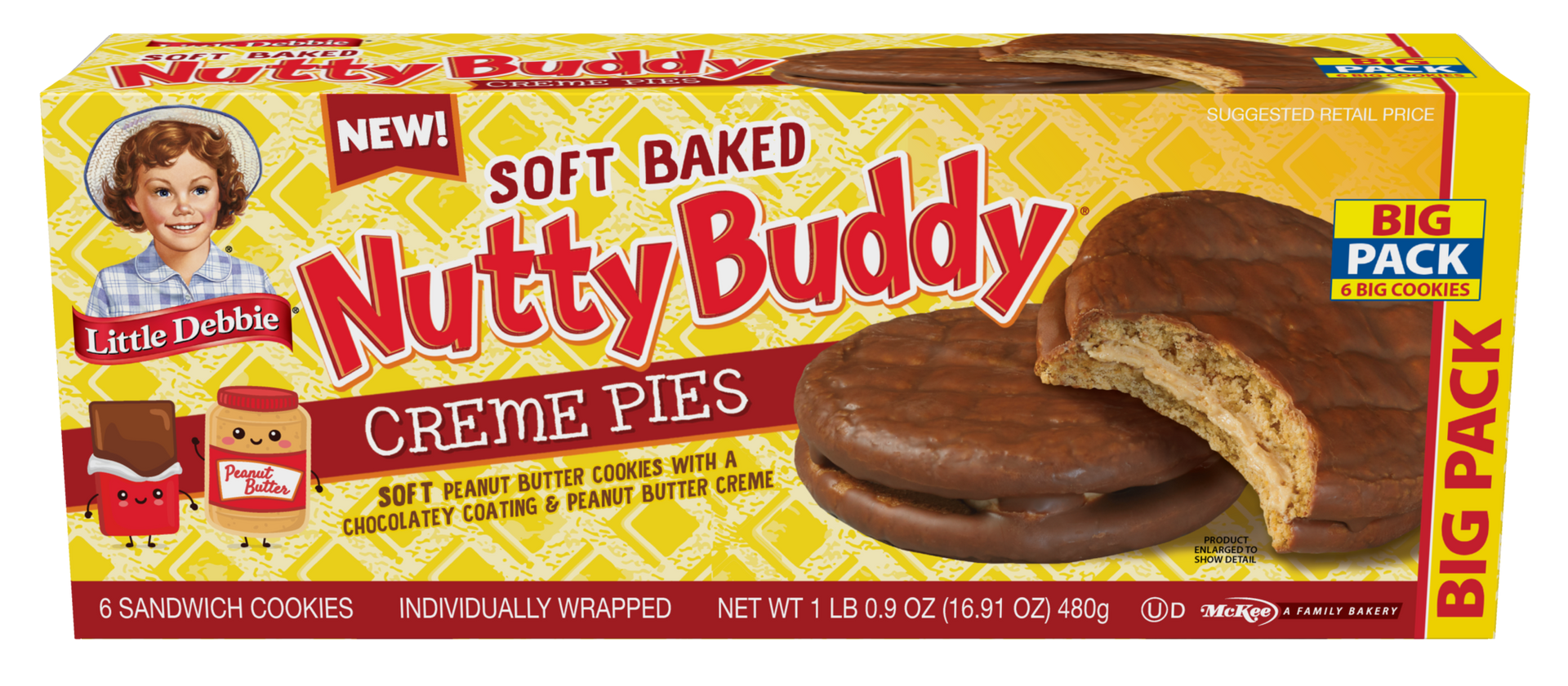 A box of big pack nutty buddy creme pies