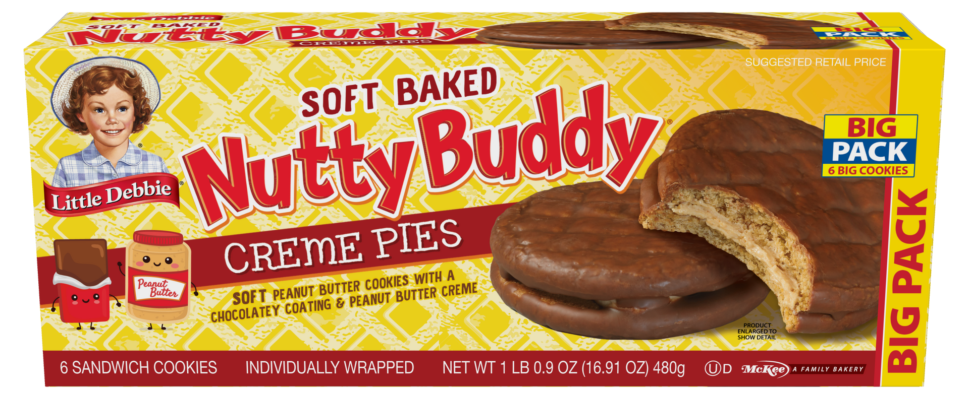 carton of big pack nutty buddy creme pies