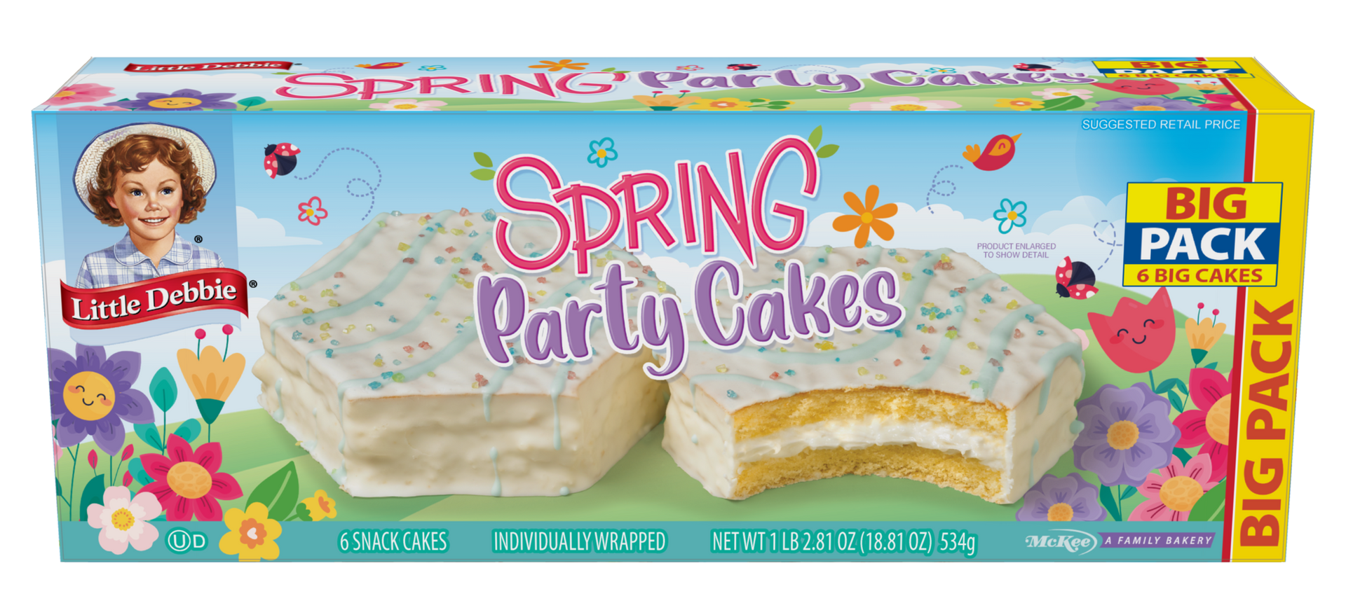 A box of spring party cakes with butterflies on it