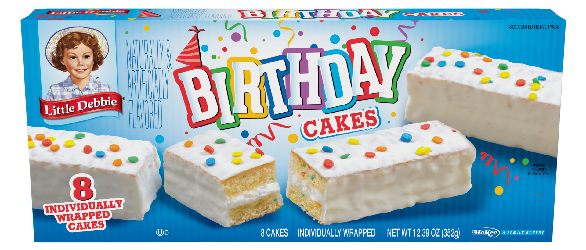A box of birthday cakes with sprinkles on them