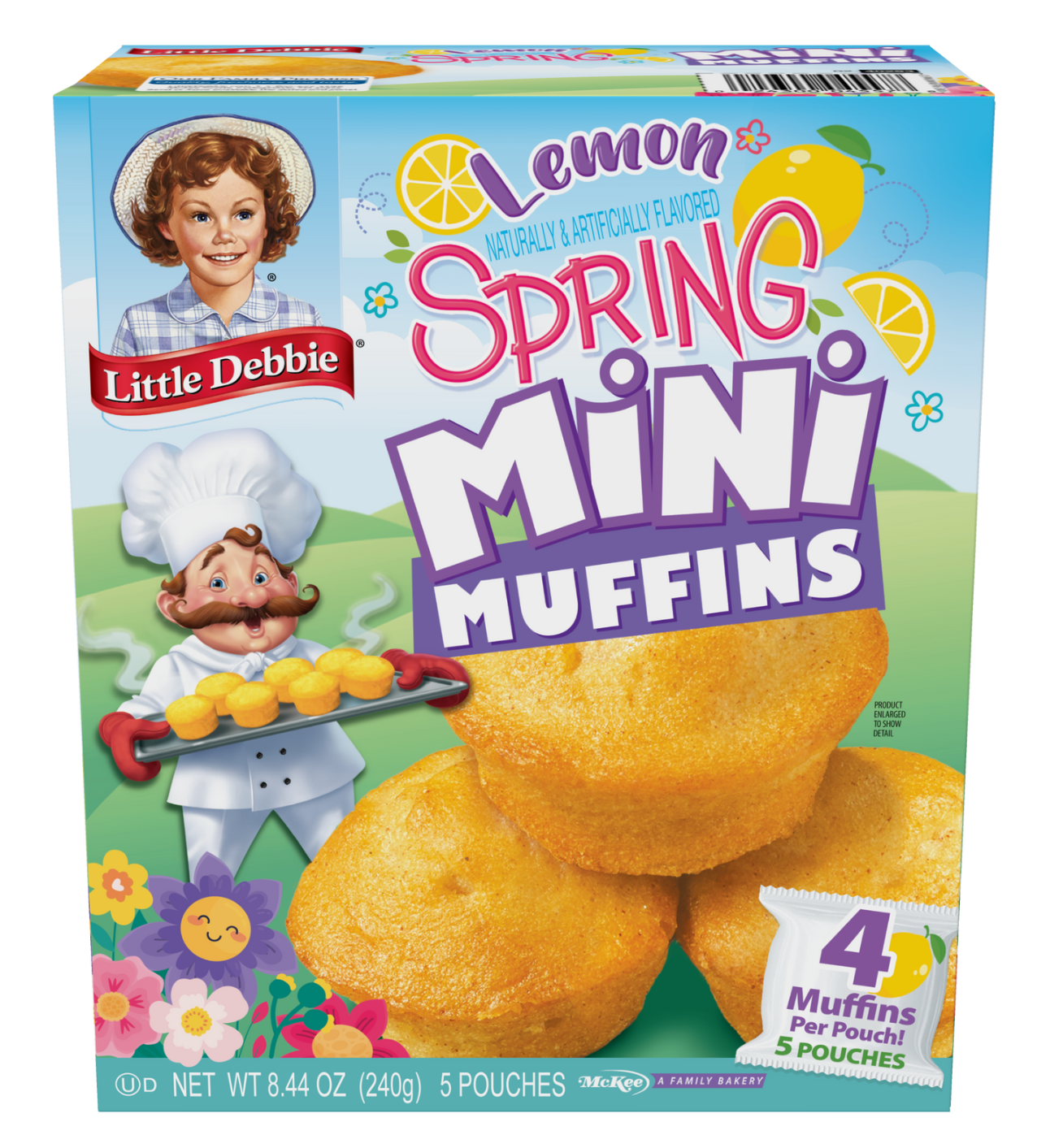 A box of lemon spring mini muffins by little debbie