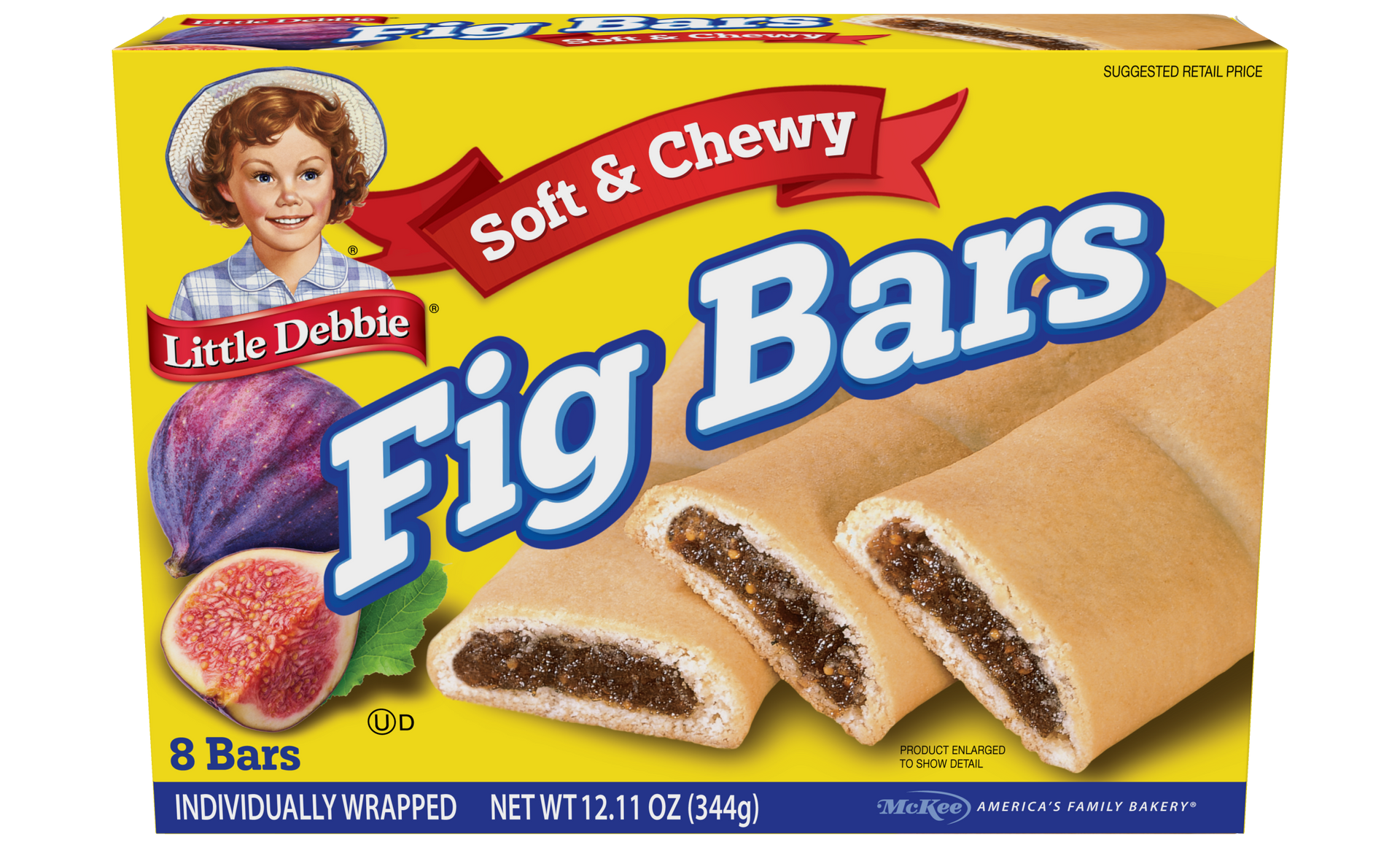 A box of california fig bars on a white background.