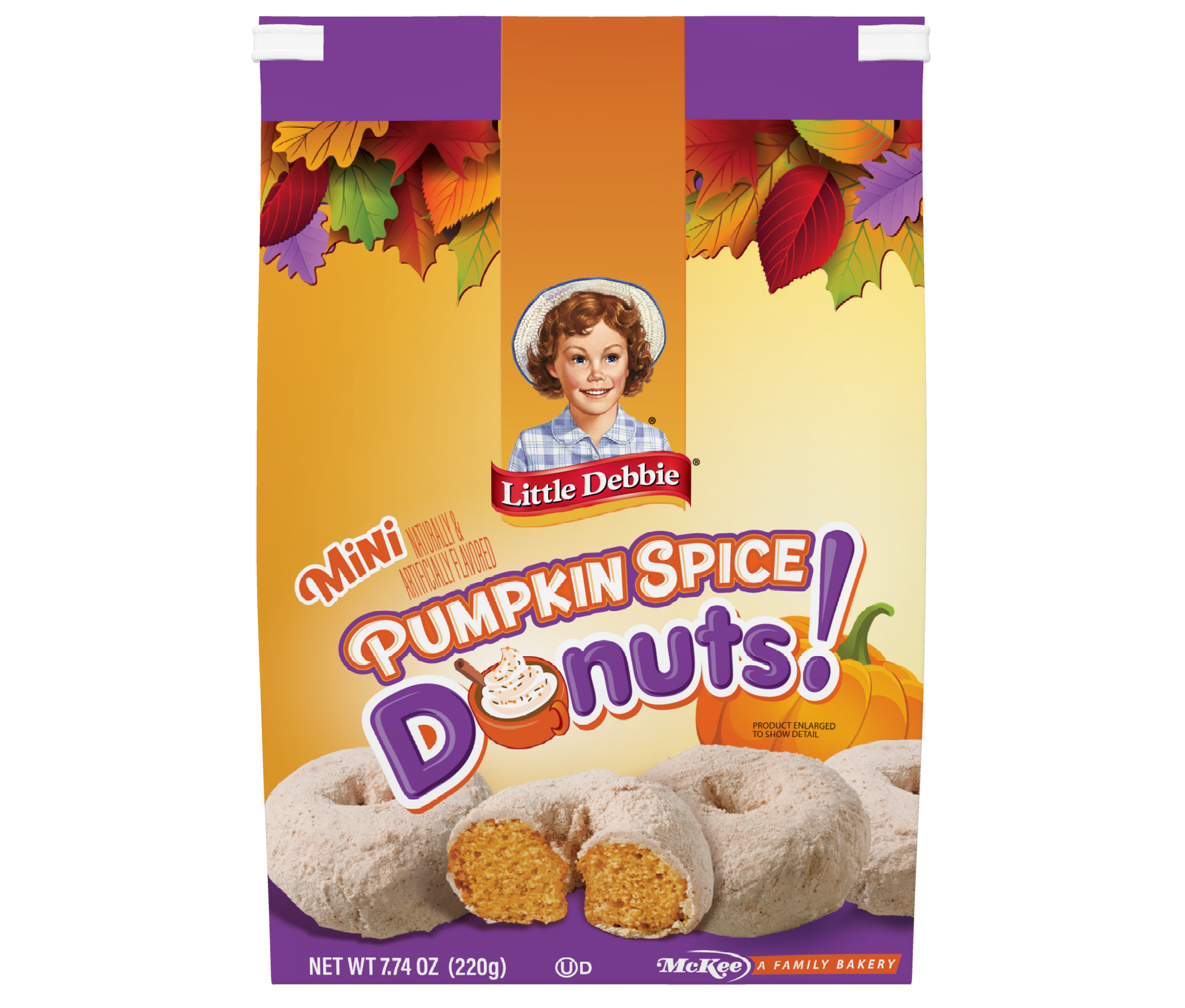 A blue bag of food with a picture of a woman on it.