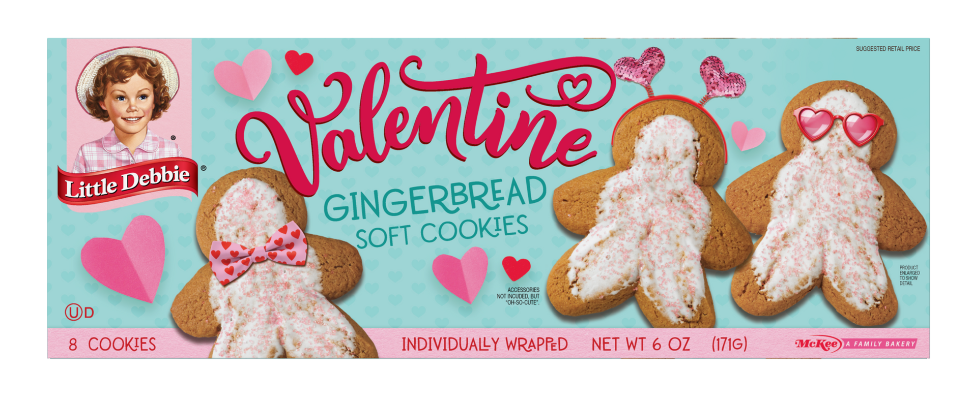 A box of gingerbread soft cookies with cinnamon sticks