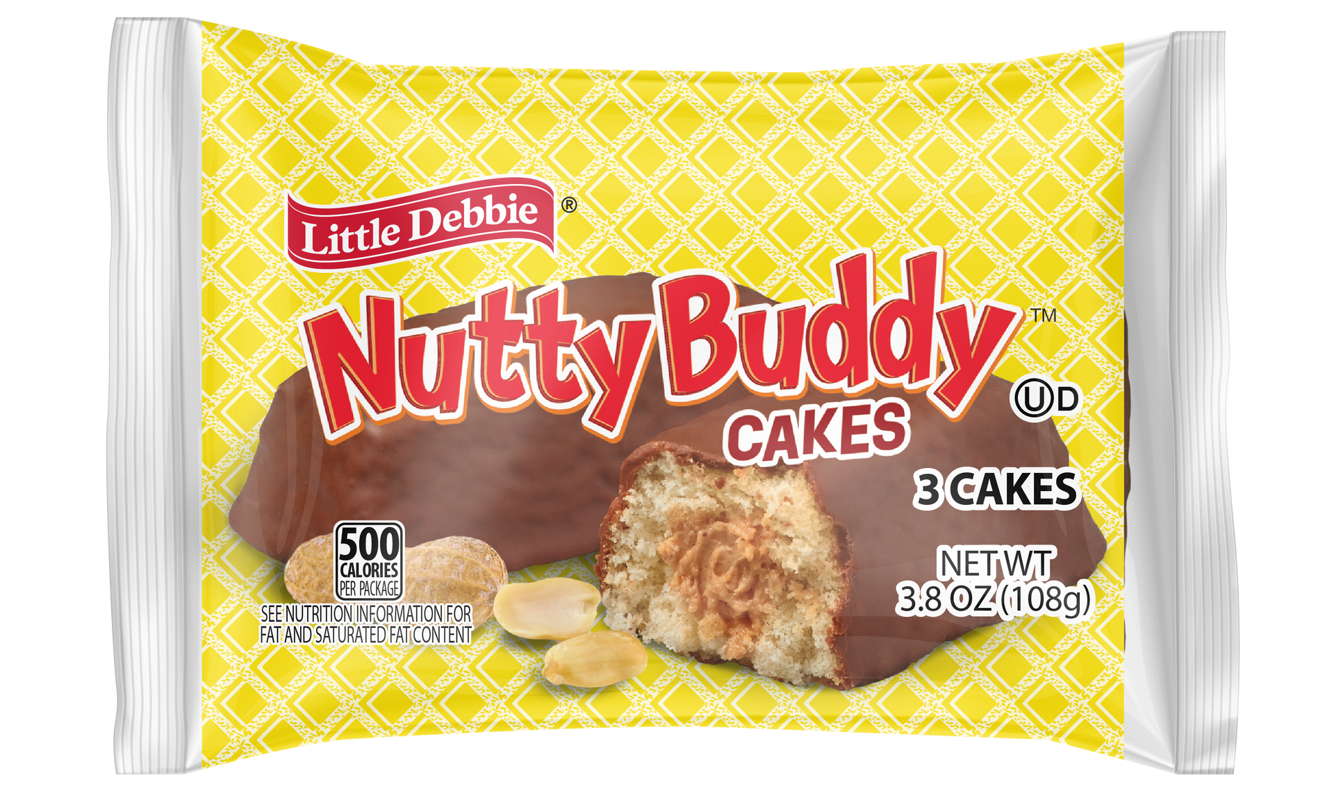 a single wrap of three Nutty Buddy cakes