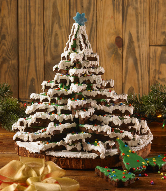christmas brownies decorated as a tree