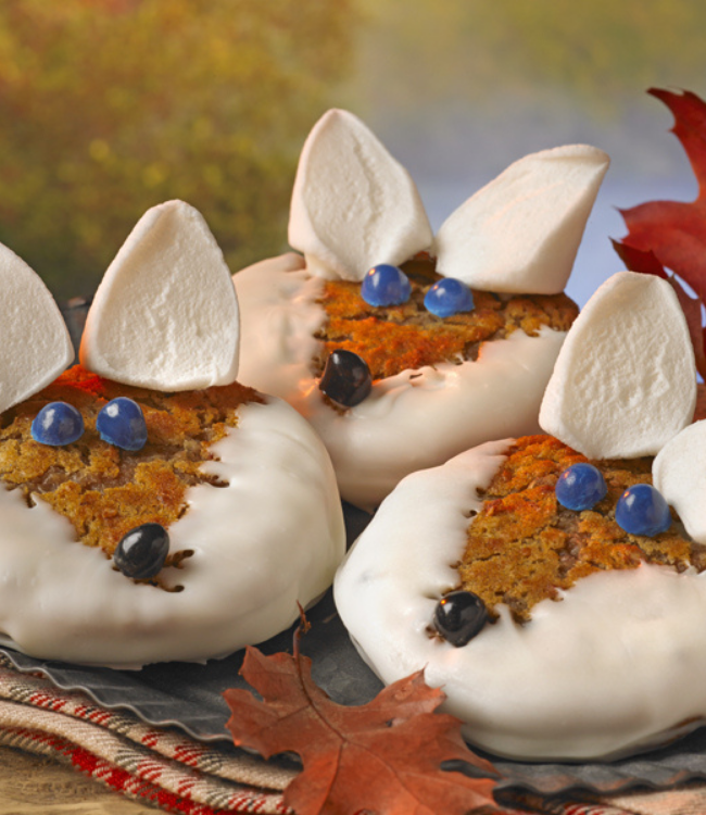 oatmeal creme pies decorated as foxes