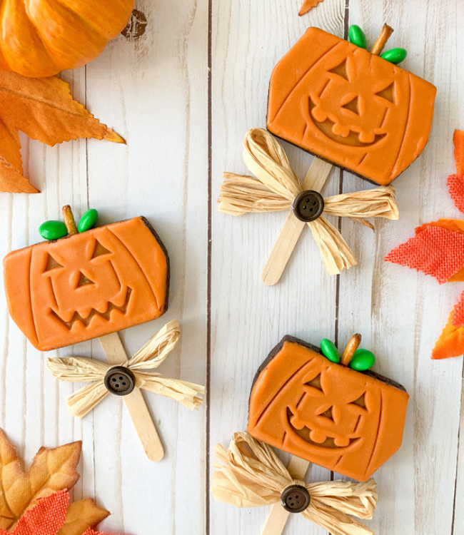 pumpkin brownie pops