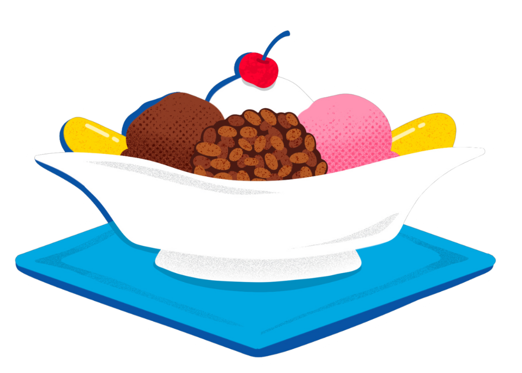 star crunch cookie in a banana split