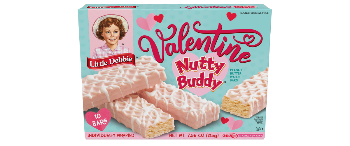 A box of valentine 's day nutty buddy treats.