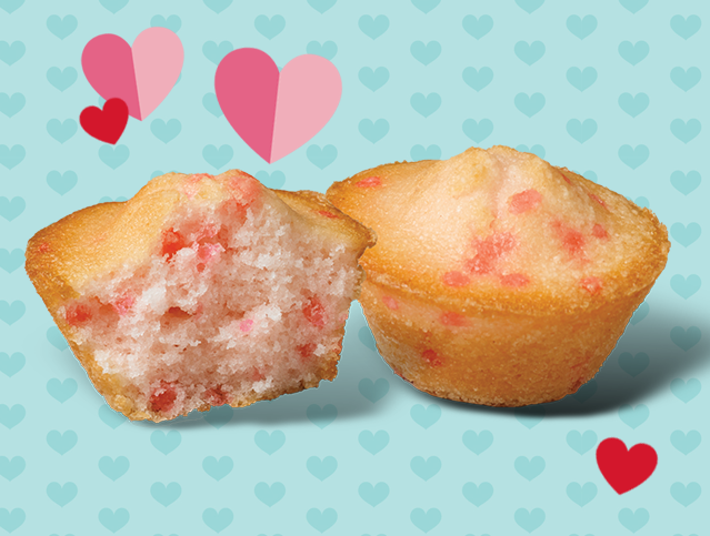 two valentine mini muffins
