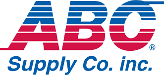 The logo for abc supply co. inc. is red white and blue