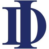 A blue letter d on a white background.