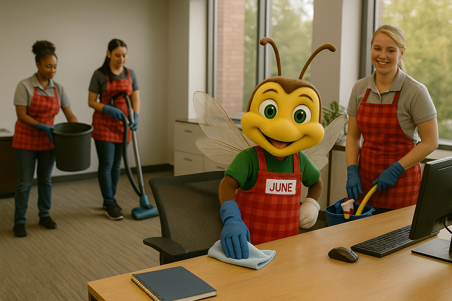 June and the cleaning techs in Commercial Cleaning- Lightning Bug Cleaners Houston, Austin and Denver