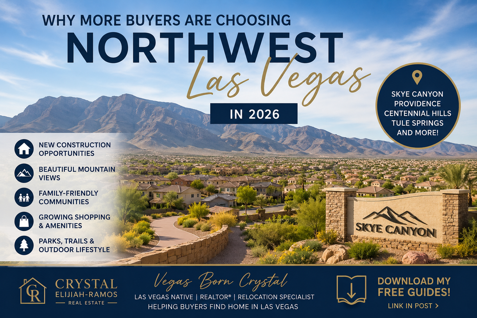 Northwest Las Vegas homes with mountain views near Skye Canyon, Providence, and Centennial Hills.