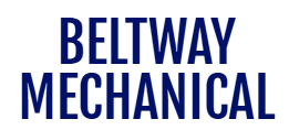 A blue and white logo for beltway mechanical