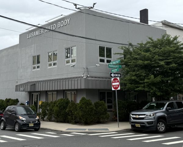 Gray building with