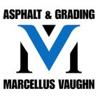 Marcellus Vaughn Asphalt & Grading logo with blue and black stylized MV initials