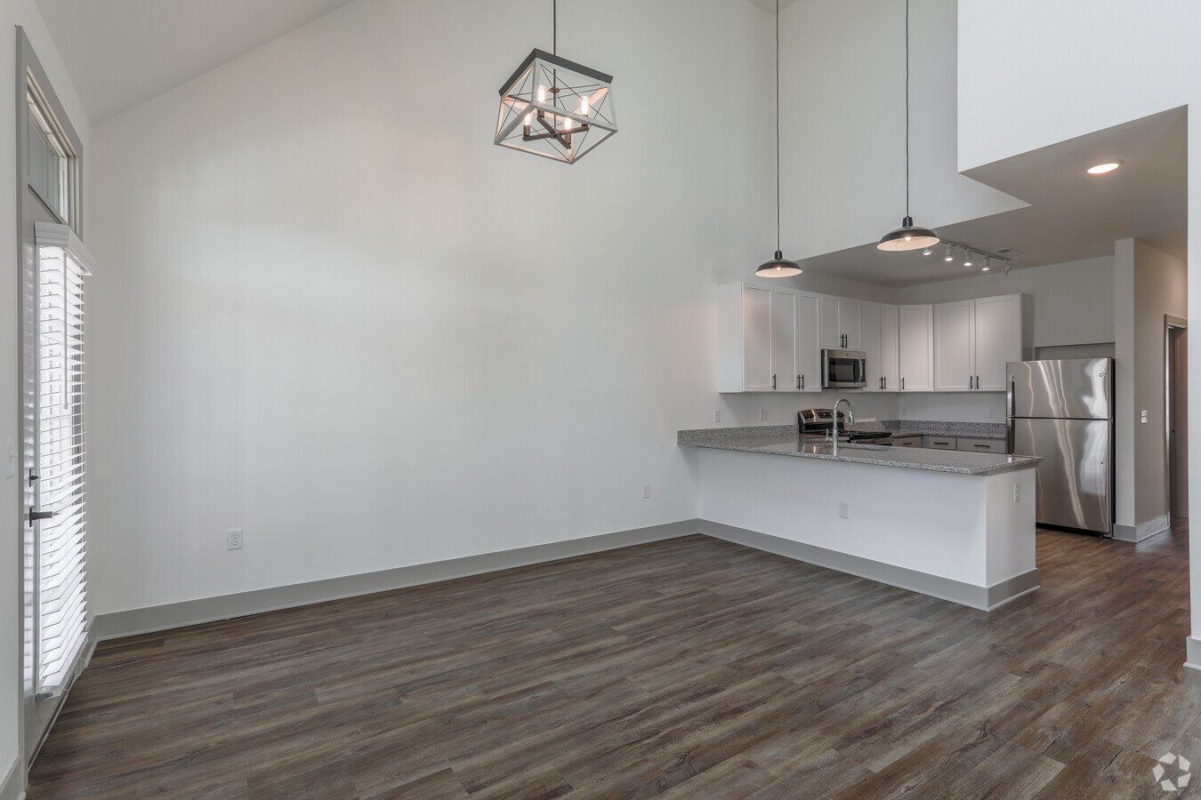 Dining area with view of kitchen