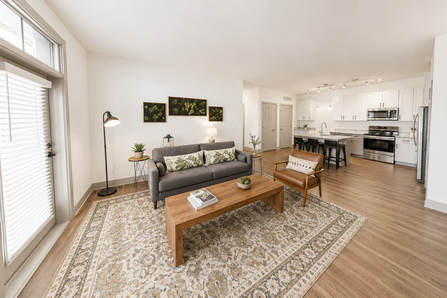 Azalea Floor Plan showing living room and kitchen