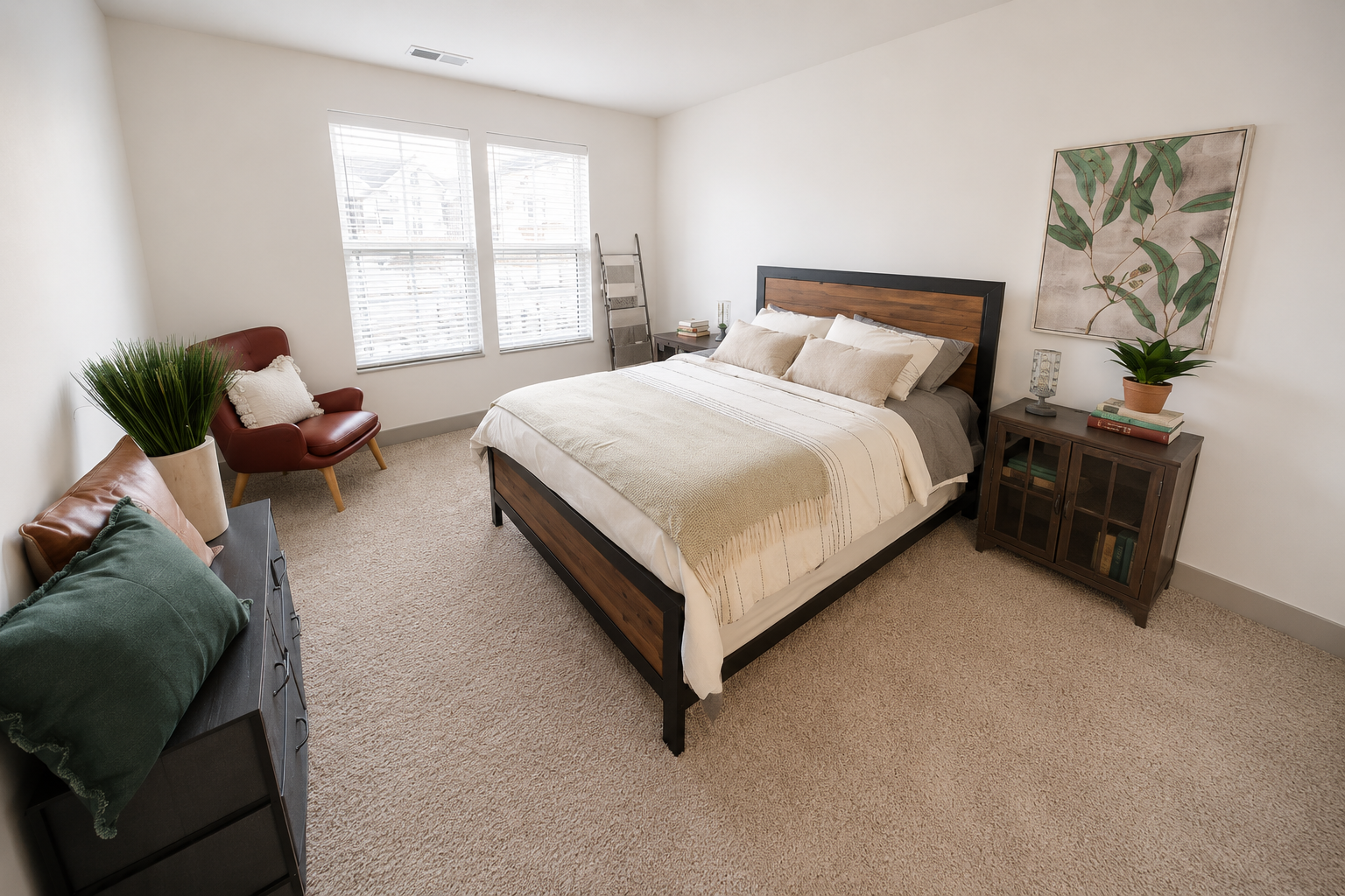 Azalea floor plan showing furnished bedroom