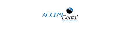 Logo for Accent Dental, featuring the text 