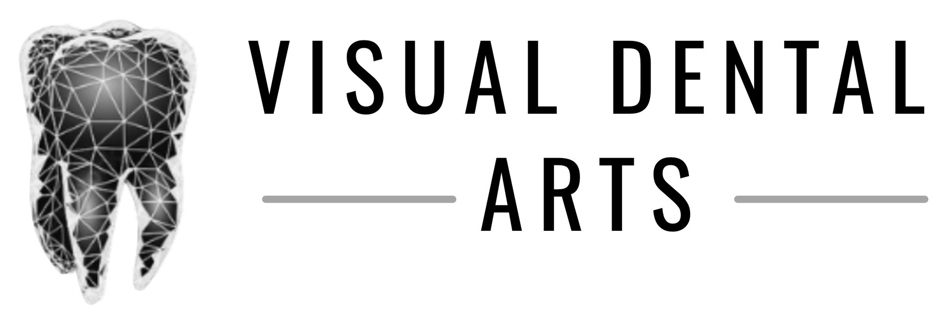 Logo for Visual Dental Arts, featuring a stylized tooth and text.
