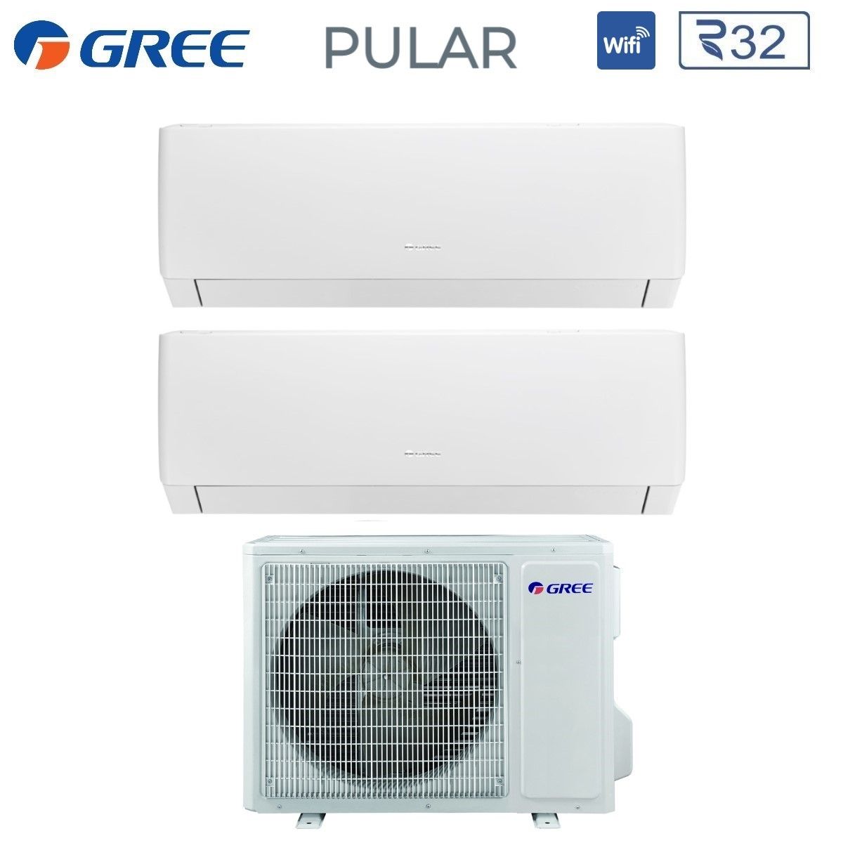 CONDIZIONATORE CLIMATIZZATORE GREE PULAR DUAL 7+9 CONDIZIONATORE CLIMATIZZATORE GREE PULARDUAL 7+9
