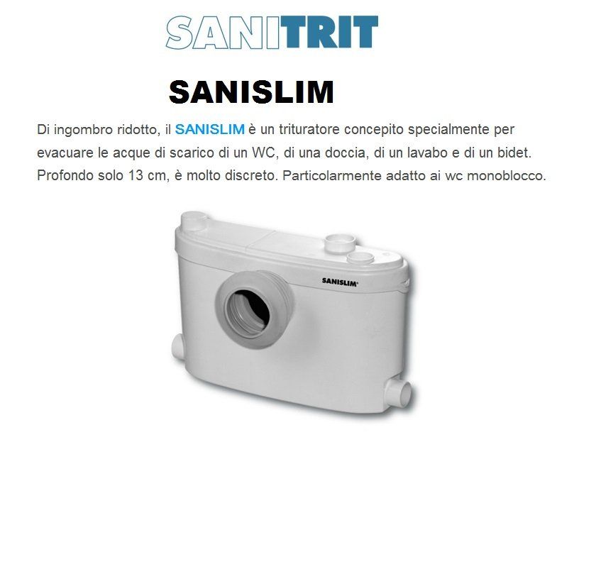 sanislim TRITURATORE SANITRIT SANISLIM PER WC