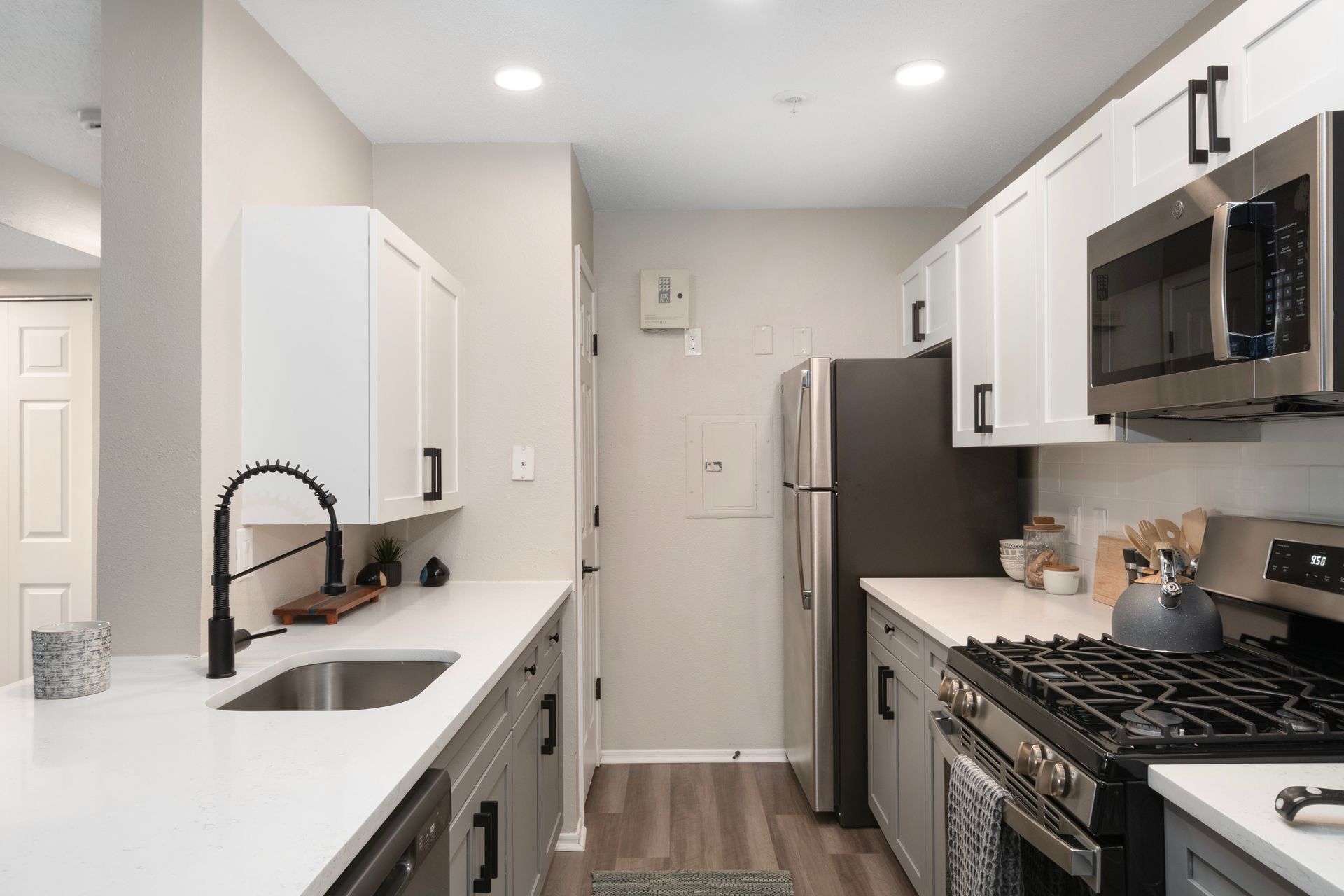 Kitchen with Stainless Steel Applianc at The Royce at Trumbull.