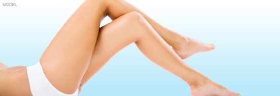 A woman's slender legs