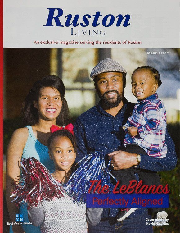 A family is on the cover of a ruston living magazine