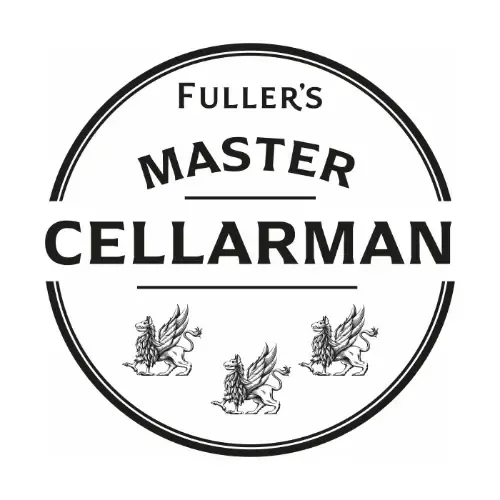 A black and white logo for fuller 's master cellarman.