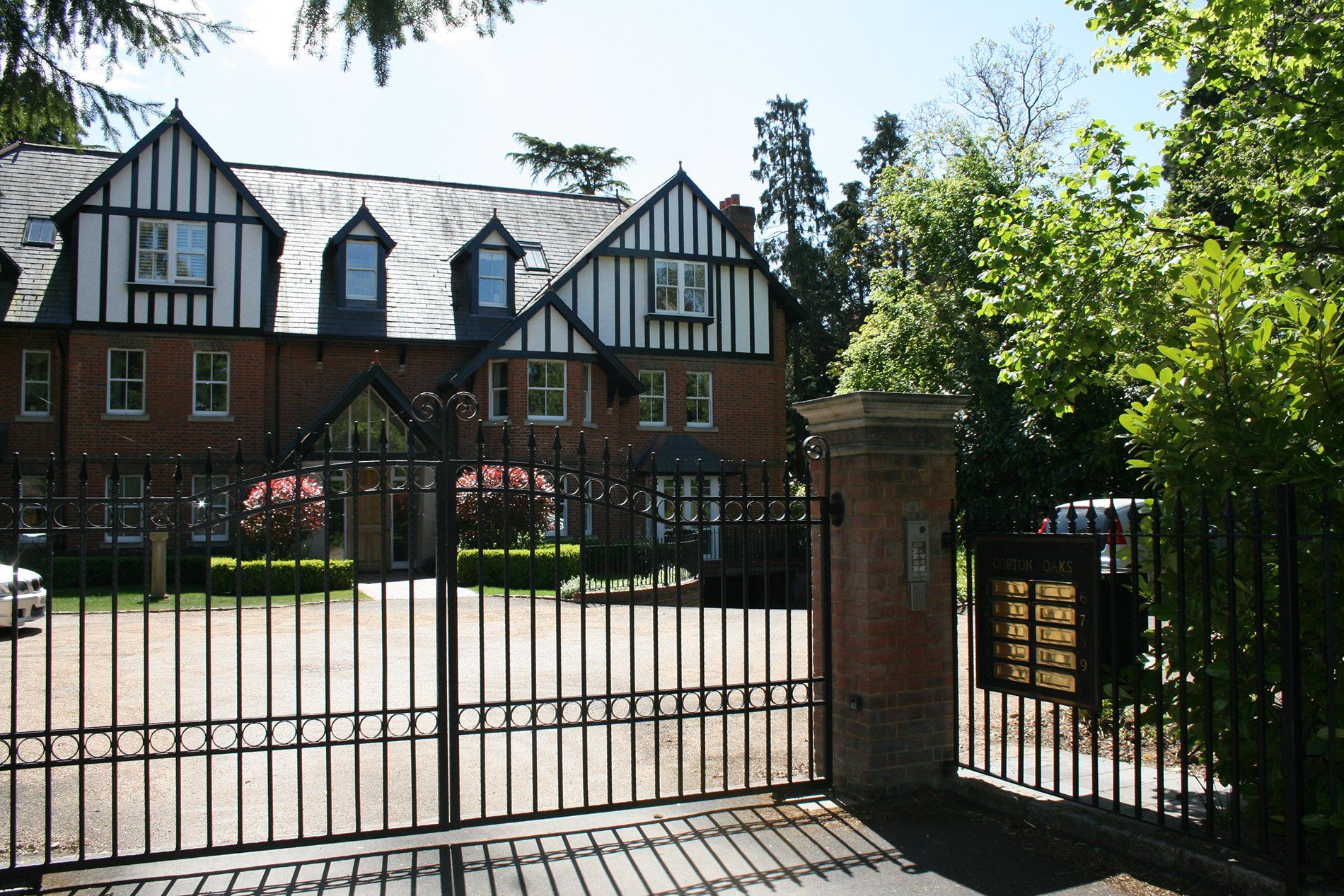 Residential block behind gates