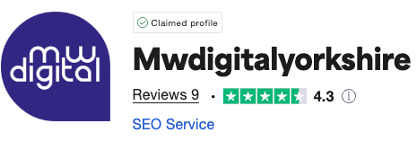 trustpilot reviews for MW Digital Yorskhire shown as excellent