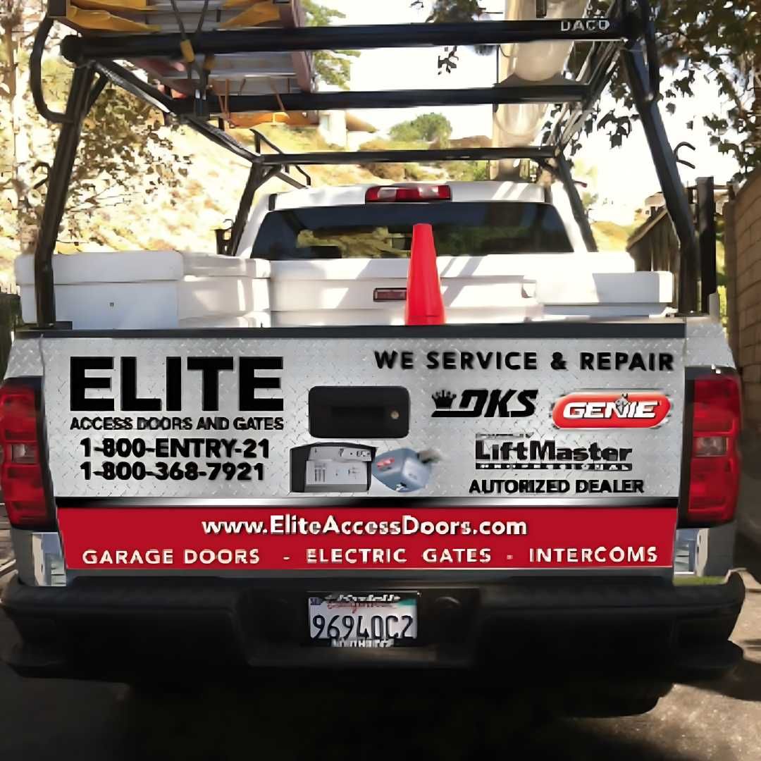 an image that shows a truck from Elite Access Doors and Gates