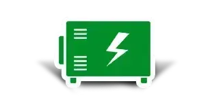 A green box with a lightning bolt on it.