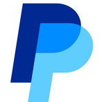 A blue paypal logo on a white background