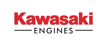 The kawasaki engines logo is red and black on a white background.