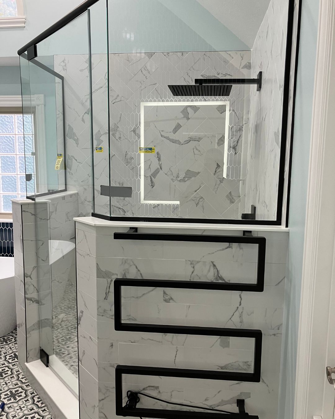 new shower install with custom tiling work