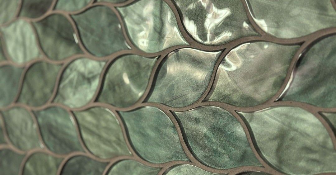 custom shower tiles wavy green pattern for shower wall alcove