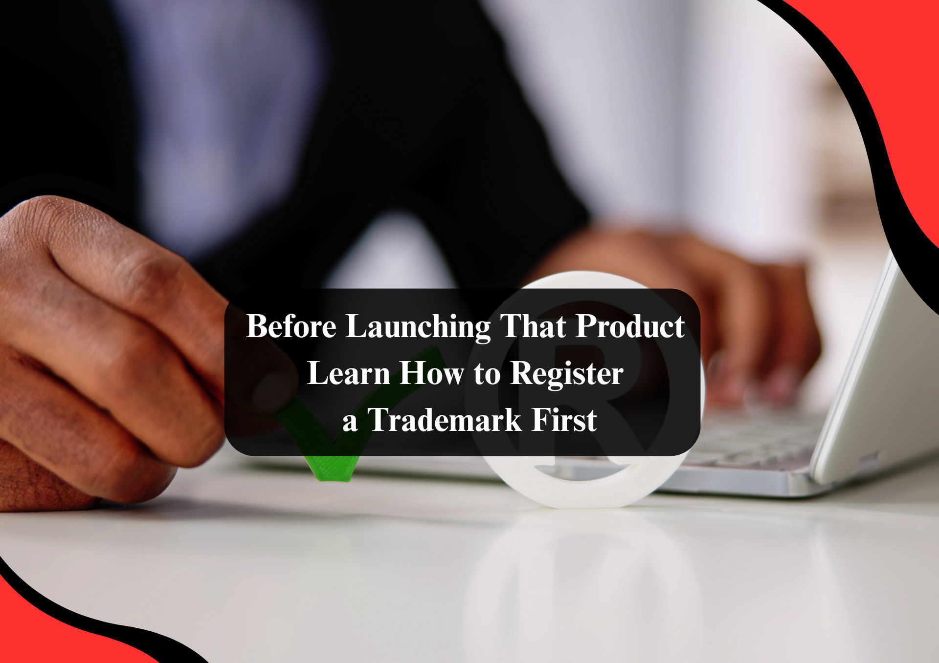 Illustration showing the steps to register a trademark with the USPTO.