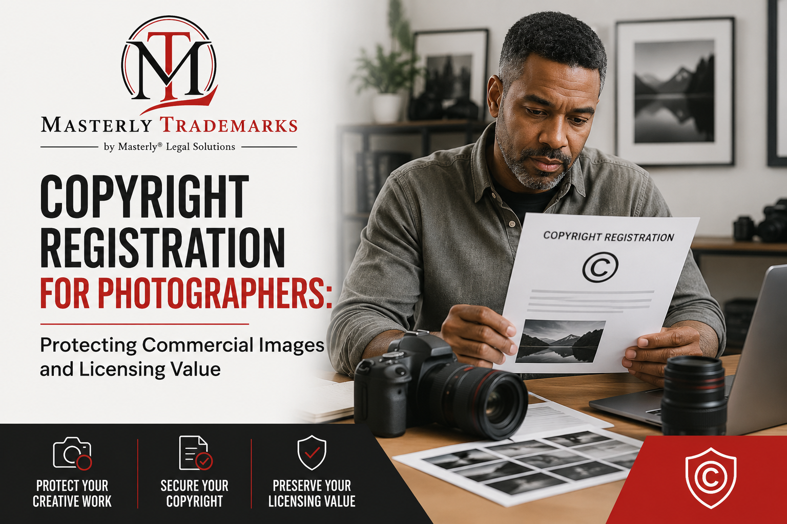 Copyright registration for photographers consultation reviewing commercial photography portfolio