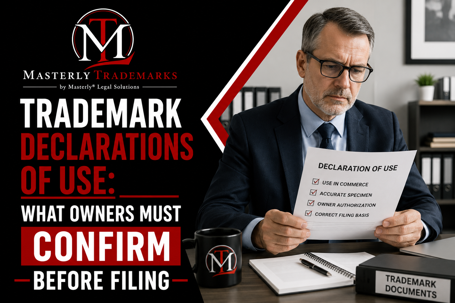 Attorney preparing trademark declaration of use