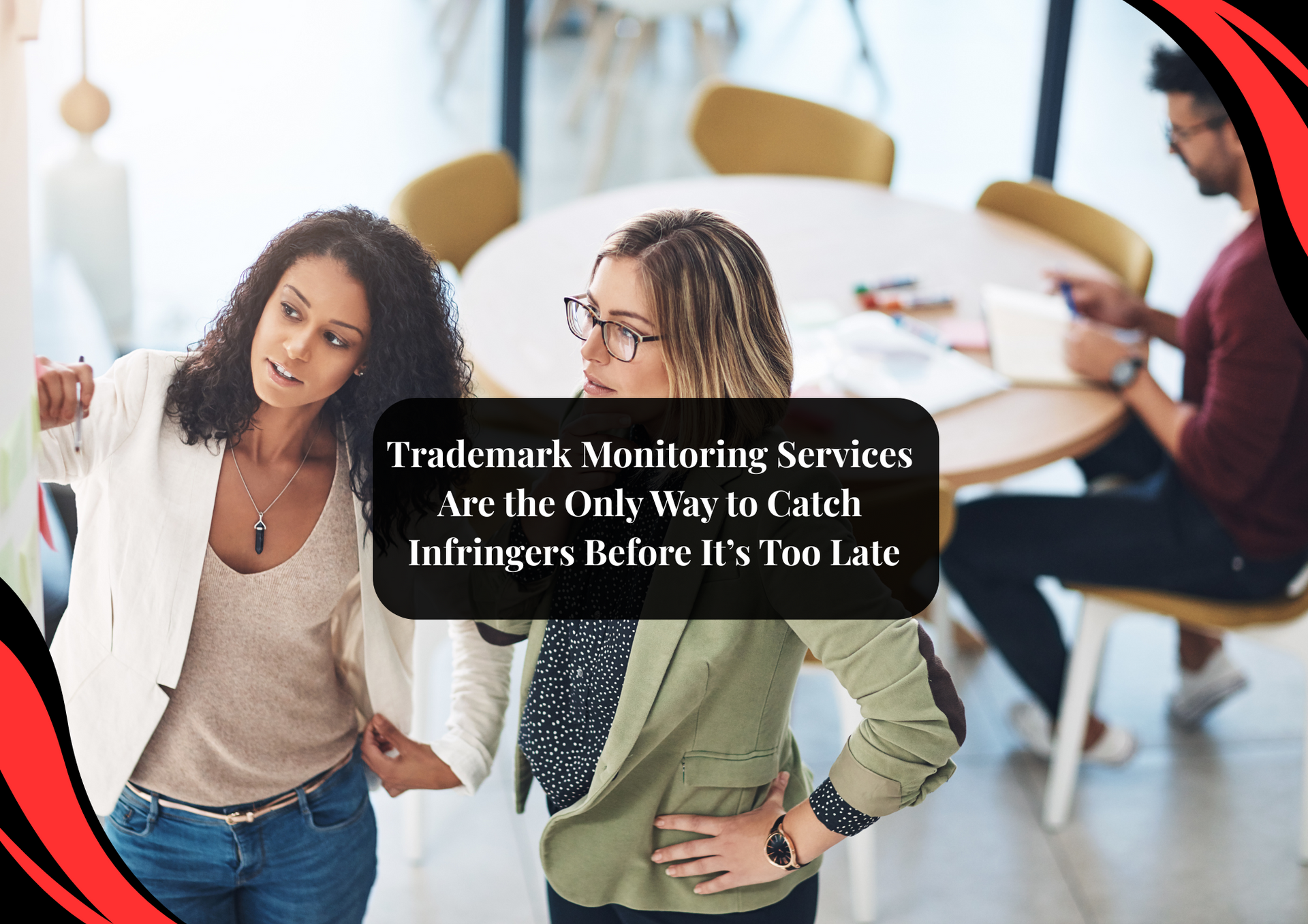 Dashboard displaying trademark monitoring services tracking brand usage and potential infringements.