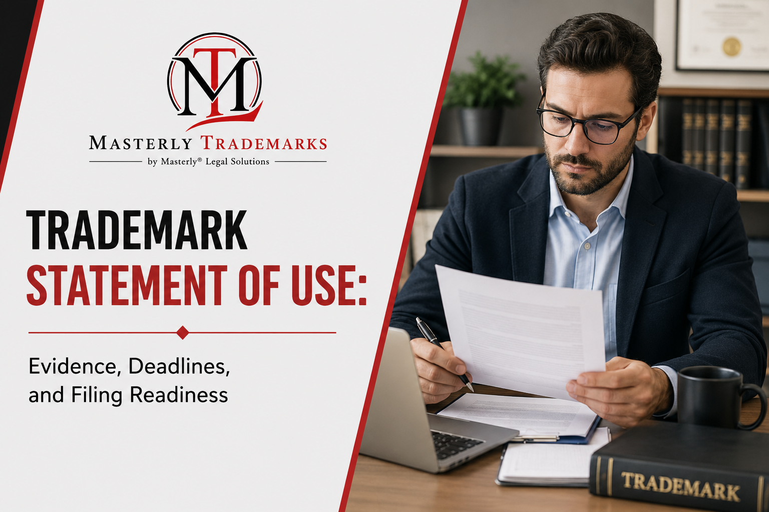 Trademark statement of use attorney reviewing USPTO filing documents