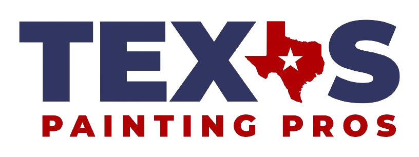 The logo for texas painting pros has a texas flag on it.