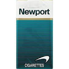 Pack of Newport cigarettes, blue and white design, text 