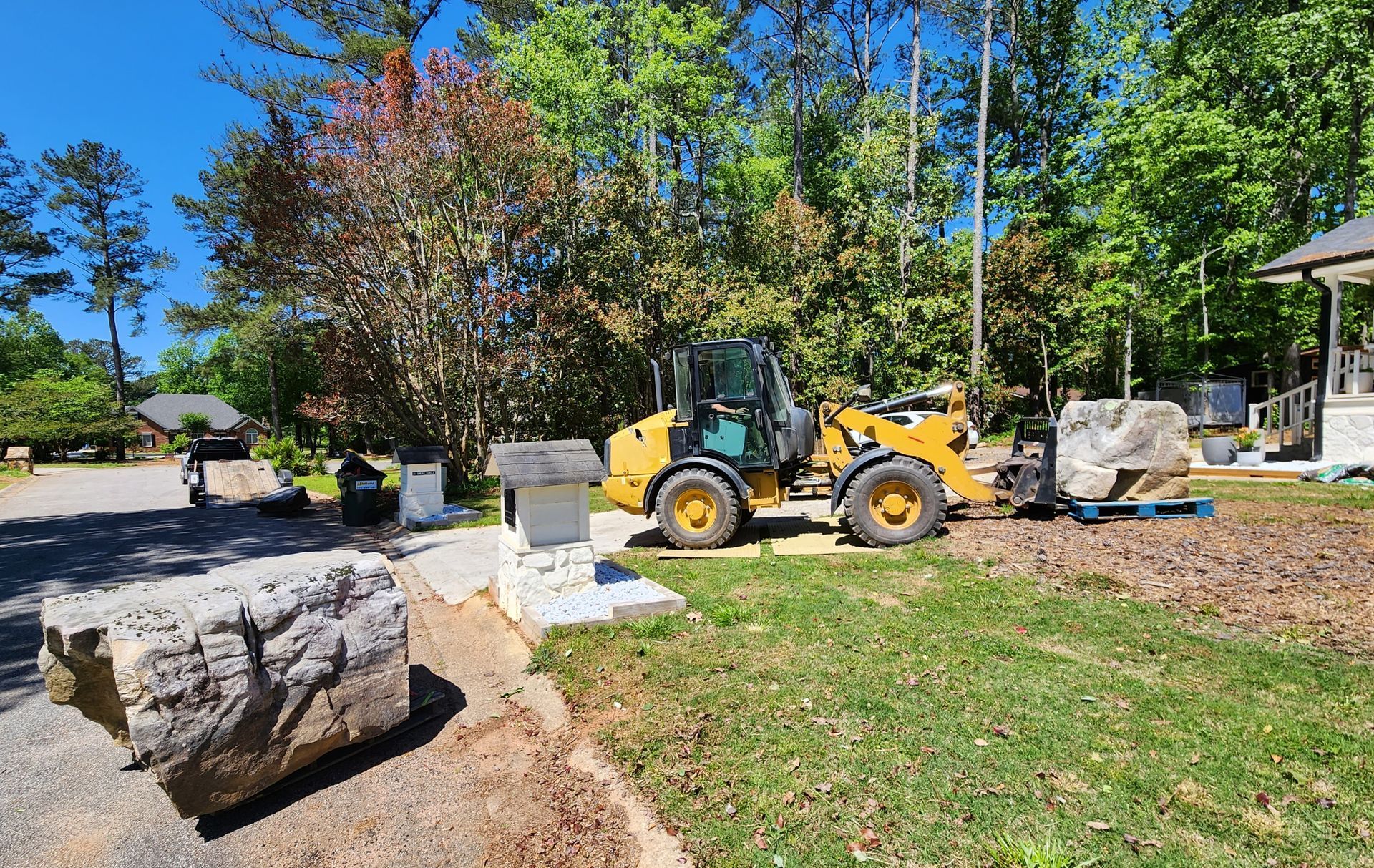 A fieldstone walkway with fieldstone supplied Vining Stone