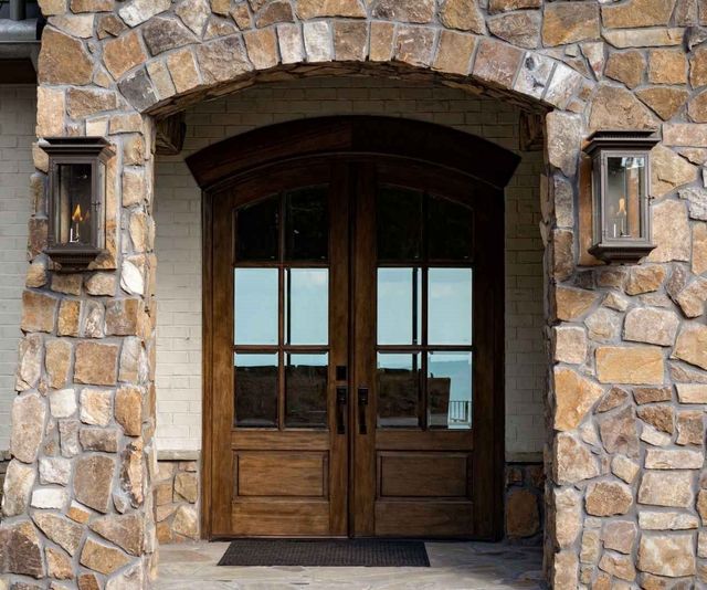 Fieldstone Entrance Gates Field Stone Wall Stock Photo Download